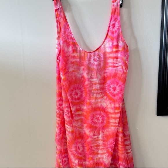 NWT Sundazed Quinn Tie-Dyed Tank Cover-Up Dress  M Coral Pink, coverup - Picture 5 of 5